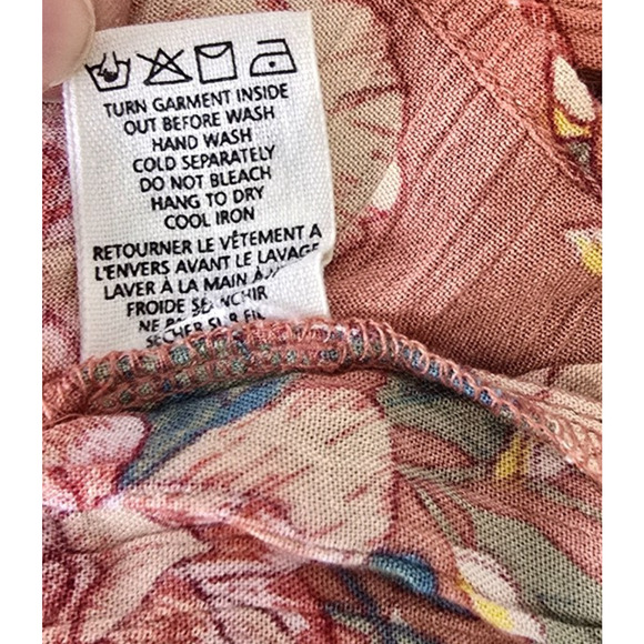 Billabong Night Fox Off Shoulder Dress L Rust Floral Long Sleeves - Picture 8 of 15